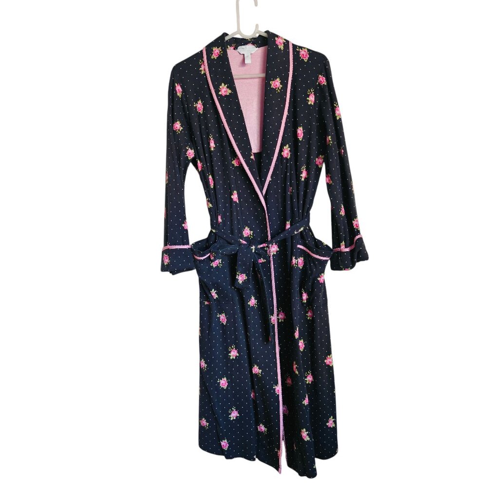 Vintage Charter Club Floral Roses Cottagcore 100% Pima Cotton Robe XS - Picture 2 of 7